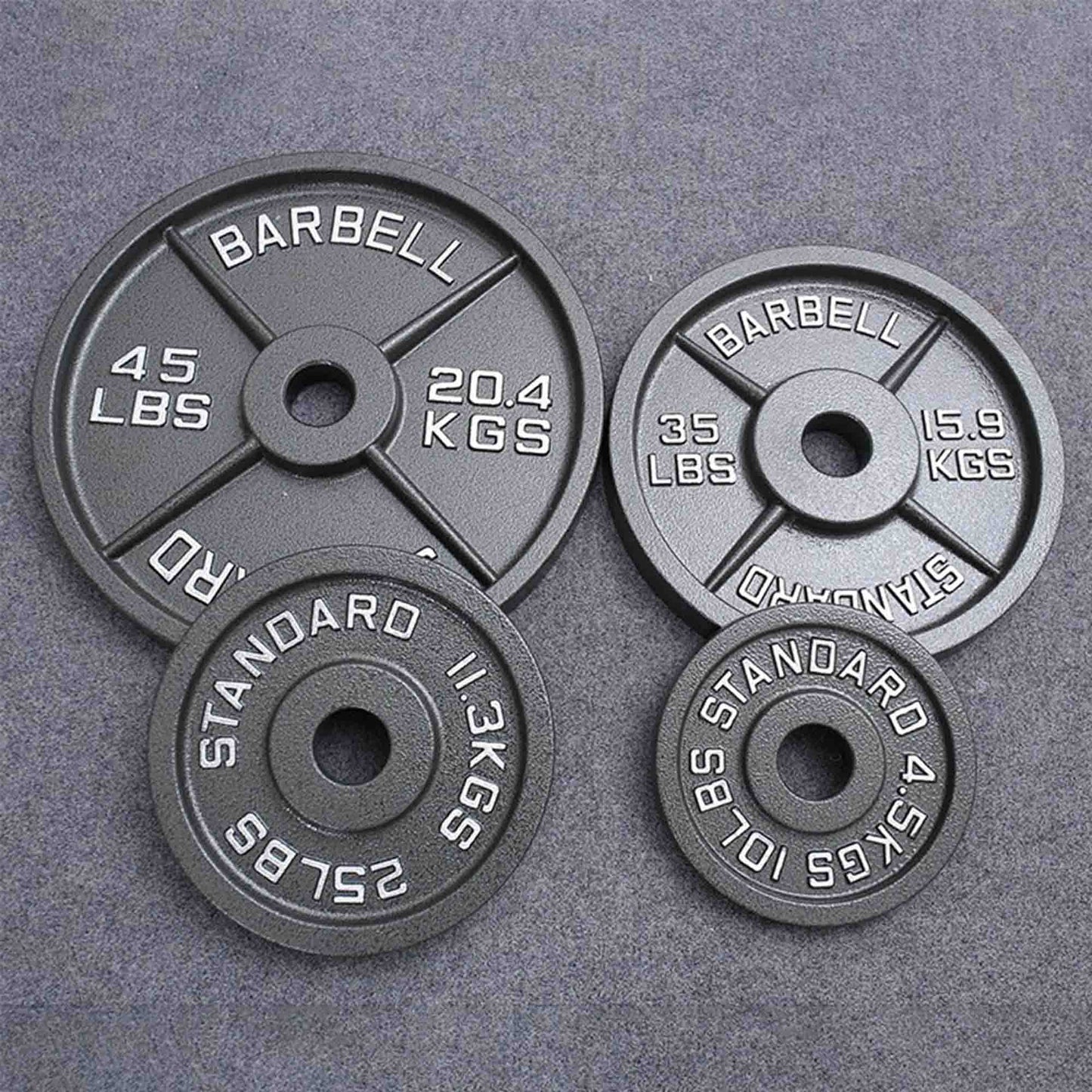 2'' Old School Single-Sided Black Iron Weight Plates (240 LB)
